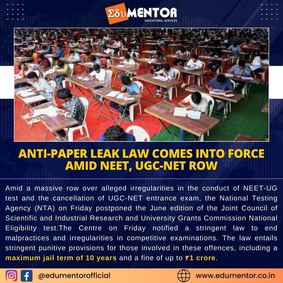 Anti-paper leak law comes into force amid NEET, UGC-NET row