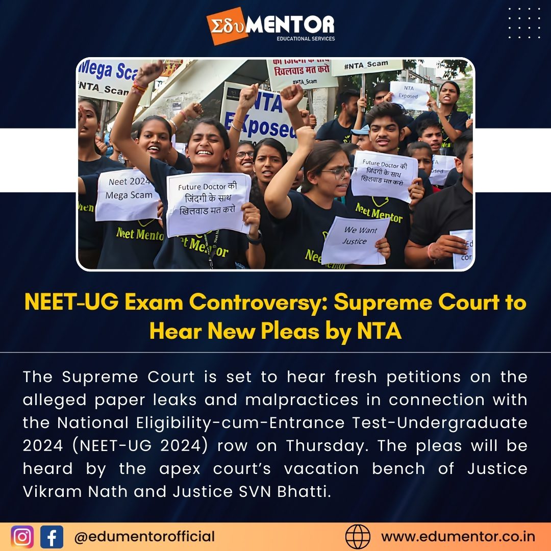 NEET-UG Exam Row: Supreme Court To Hear Fresh Batch of Pleas By NTA
