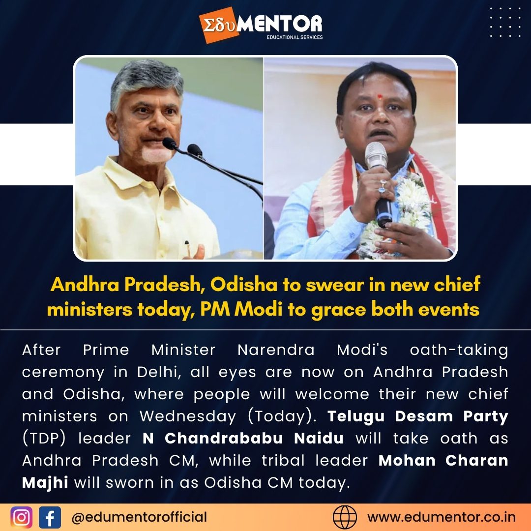 Andhra Pradesh, Odisha to swear in new chief ministers today, PM Modi to grace both events