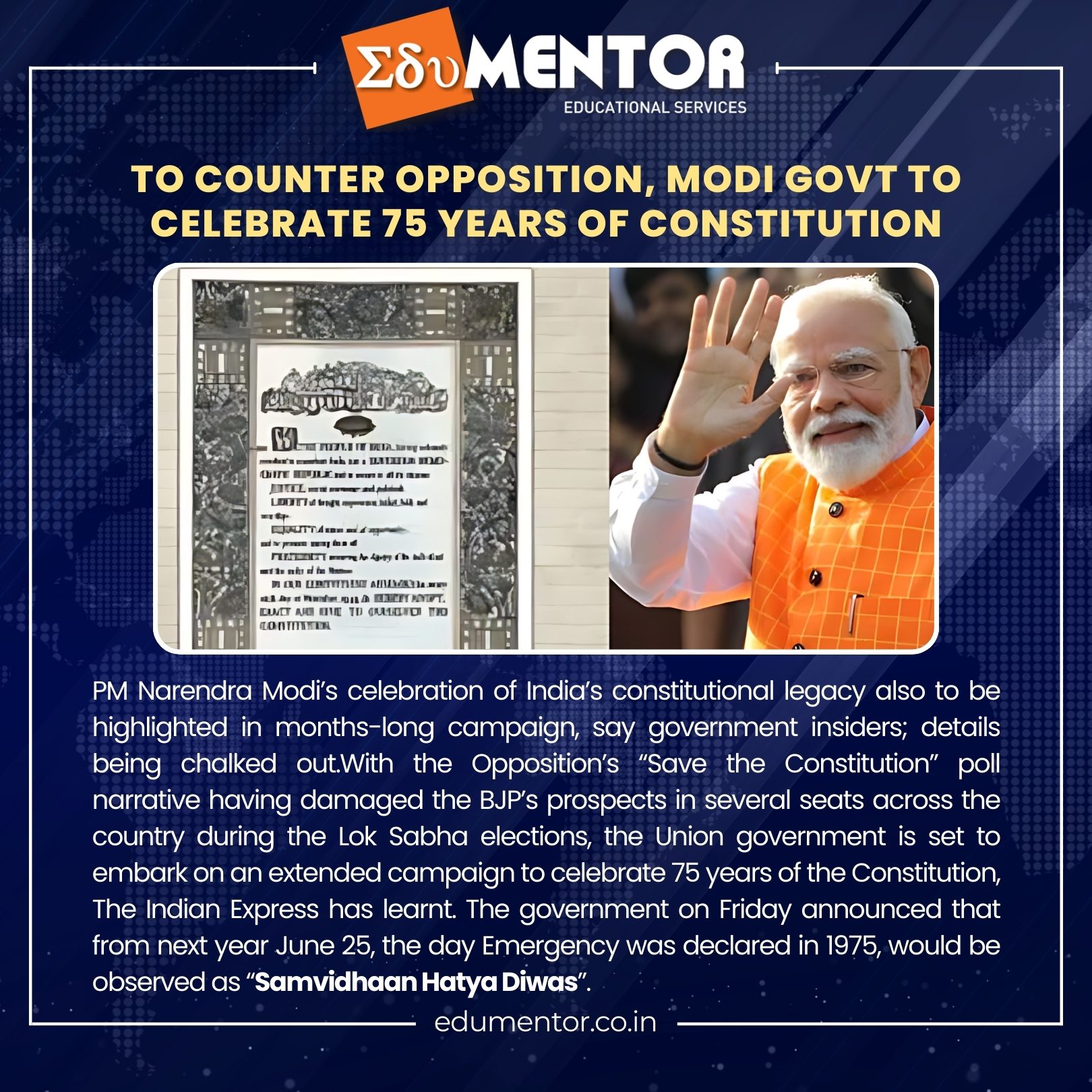 To counter Opposition, Modi govt to celebrate 75 years of the Constitution