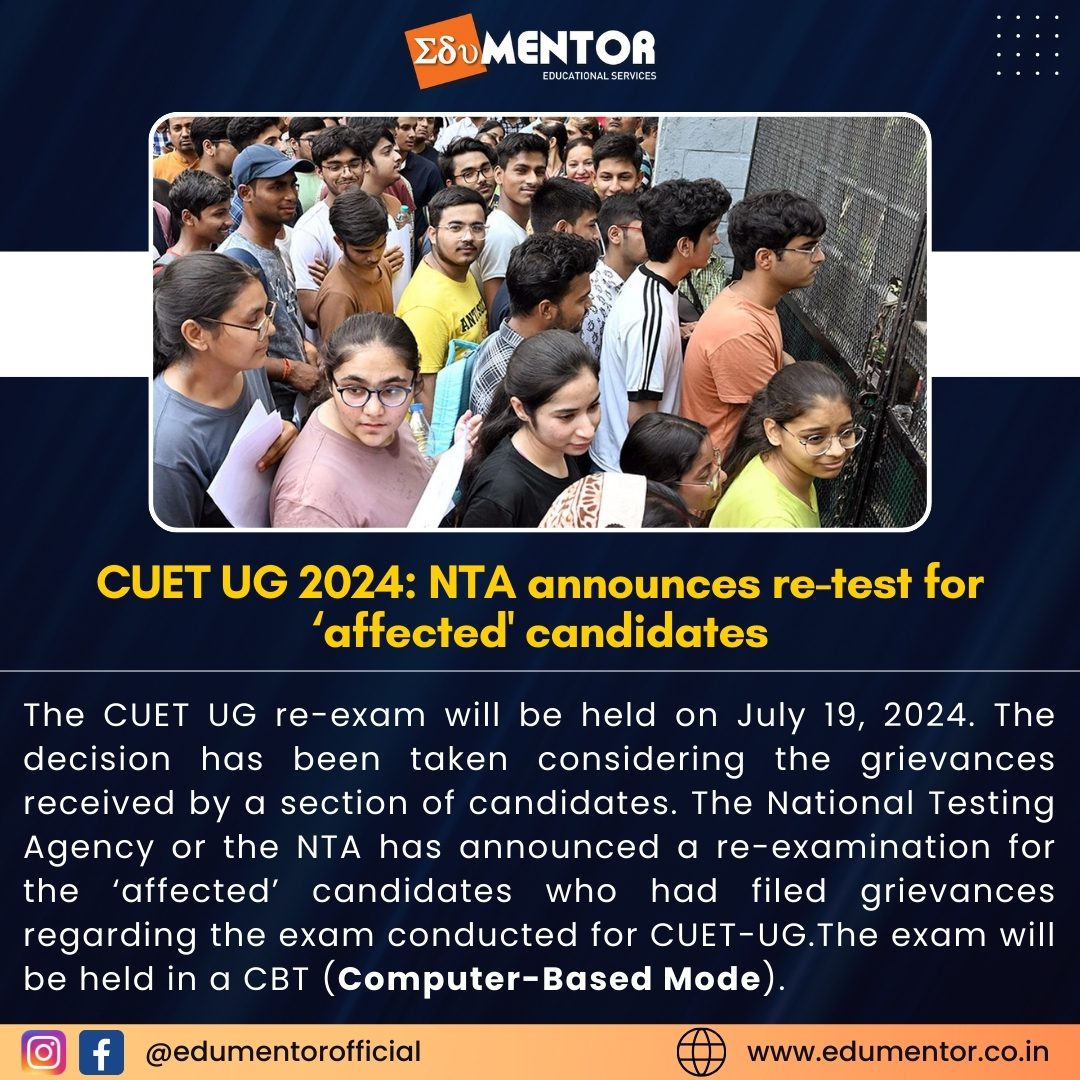 CUET UG 2024: NTA announces re-test for ‘affected’ candidates