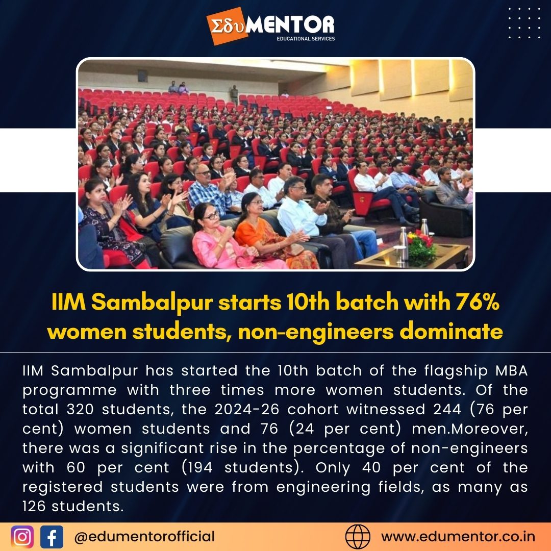 IIM Sambalpur starts the 10th batch with 76% women students, non-engineers dominate