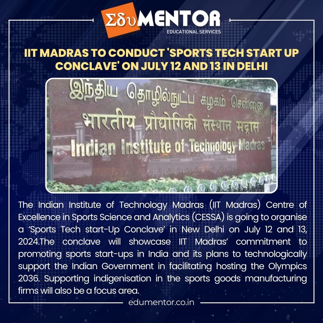 IIT Madras to conduct ‘Sports Tech Start Up Conclave’ on July 12 and 13 in Delhi